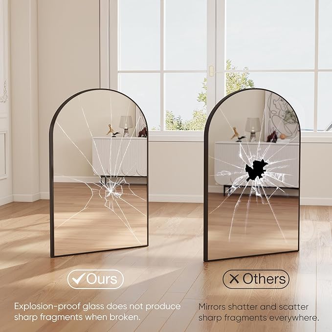 NEWBULIG Bathroom Mirror, Wall Mirror with Aluminum Alloy Thin Frame, Bathroom Mirrors for Over Sink, Bedroom, Living Room, Entryway