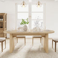 GarveeHome Oval Dining Table for 6-8 People, Long Large Kitchen Table with Thick Sturdy Wooden Base, Farmhouse Dining Room Table for for Kitchen, Living Room, Office (70.87" Long,Natural)