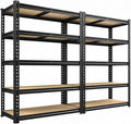 REIBII 2400LBS Garage Shelving Heavy Duty 5 Tier Storage Shelves Adjustable Garage Shelves, Utility Rack Shelf, Shelving Units for Storage Warehouse Pantry Closet, 35.5" W x 11.9" D x 72" H, 2 Pack