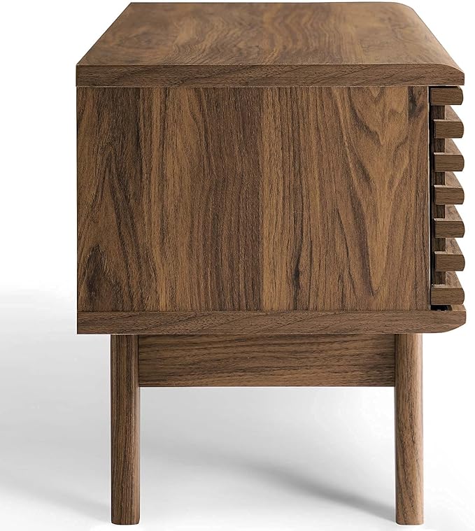 Modway Render 46" Mid-Century Modern Low Profile Media Console TV Stand, 46 Inch, Walnut