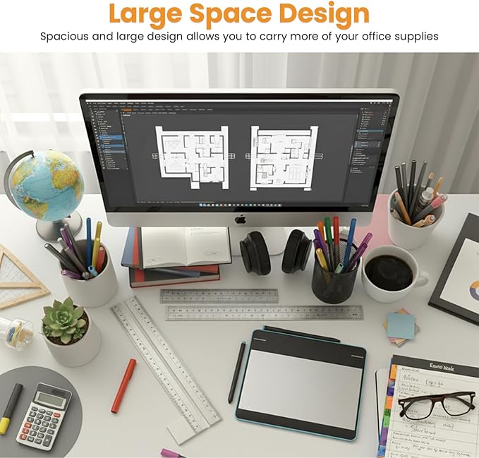 PayLessHere | 39 Inch Computer Desk | White | Office Desk with Metal Frame, Adjustable Feet | Water-Resistant, Scratchproof Surface | Sturdy Writing Table for Home Office or Study | Pack of 1