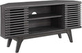 Modway Render Mid-Century Modern Low Profile 46" Corner Media TV Stand in Charcoal
