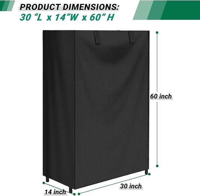 Storage Shelving Unit Cover,Waterproof Shelf Cart Cover Protective Outdoor Indoor Storage Rack Dust Cover with Zipper (30" Lx14 Wx60 H)