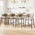 MALOL Bar Stools Set of 4, Counter Height bar stools, Kitchen Bar Stools with Backs, Modern Upholstered, Modern Bar Stools with Metal Legs for Kitchen Island, Counter, Camel