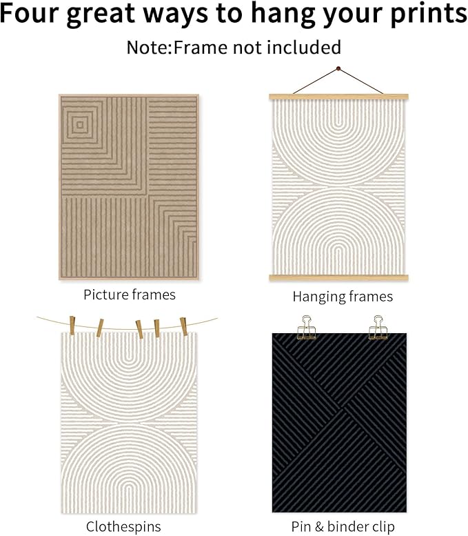 Abstract Modern Wall Decor Art Set of 3 Boho Neutral Canvas Wall Art Beige Minimalist Line Wall Art Decor Brown Black Art Modern Abstract Prints Pictures for Living Room Bedroom 24x36 Inch Unframed