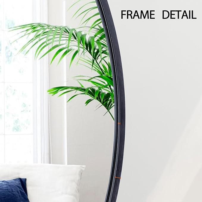 Smartxchoices 36 Inch Large Round Mirror, Metal Frame Wall Mirror Mounted Black Circle Mirrors, Vanity Mirror Modern Minimalist Wall Décor for Entryway, Bathroom, Washrooms, Living Rooms