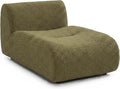 45" Curved Sectional Chaise, Modern Single Sofa Lounge Chair with Deep Seat, Boneless Modular Sherpa Sofas for Small Living Room, Bedroom, Apartment– No Assembly,Green
