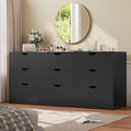 HAUOMS 9 Drawer Dresser for Bedroom, Large Black Chest of Drawers for Bedroom,Long Modern Dressers with Drawers for Living Room, Hallway
