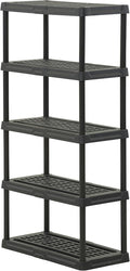 CENTREX CX 5-Tier (72”H x 36”W x 18”D) Plastic Storage Shelving Unit (Black), Heavy Duty, 150lbs Per Shelf Capacity, Indoor/Outdoor Storage and Organization in Home, Garage, Office with Easy Assembly