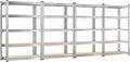 REIBII Garage Shelving, 5 Tier Storage Shelves Load 2400LBS, Adjustable Garage Shelving Heavy Duty, Metal Shelving Unit with Waterproof Columns, 35.5" W x 11.9" D x 72" H, Galvanized, 4 Pack