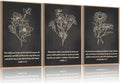 FWIEXA Black Christian Bible Verse Canvas Wall Art Set of 3, Easter Minimalist Scripture Wall Decor, Religious Beige Abstract Floral Painting, 16x24In Vintage Artwork for Living Room,Bedroom,Prayer Room