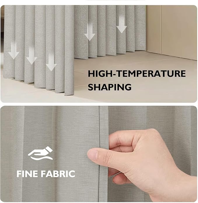 Jilron 100% Blackout Fabric Folding Door Curtain with Magnetic Closure - Accordion Style for Sliding Doors, Closets,Wardrobe and Temporary Door Solutions Doorway Curtains（W42 x L78, Grey 1 Panel）