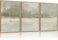 FWIEXA Grey Green Abstract Canvas Wall Art Set 3, Neutral Landscape Framed Prints, Modern Lake Scenery Paintings, Beige 24x36In Watercolor Artwork Poster for Farmhouse, Living Room, Bedroom, Office