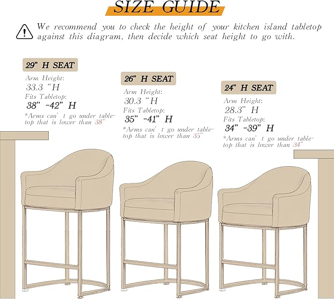 Counter Height Bar Stools Set of 4,Modern Counter Height Bar Stools,PU Leather Upholstered Barrel Barstools with Backs,26'' Kitchen Island Chairs,Metal Black Frames,Beige White Leather