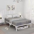 14 Inch Bamboo Bed Frame – Solid Wood Platform Bed Frame, Strong and Stable, with Non-Slip Slats for Support, No Box Spring Needed, Easy to Assemble, Noise-Free (White, Full with Headboard)