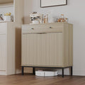 Mericonia Farmhouse Buffet Sideboard Cabinet with Storage, Fluted Coffee Bar with Doors and Adjustable Shelves, Modern Wood Console Cabinet for Kitchen, Livingroom (Fluted 2 Door, Oak)