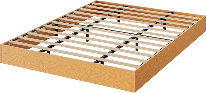 GarveeHome Twin XL Size Wood Platform Bed Frame,Wooden Bed Frame Without Headboard, Wood Slat Support,No Box Spring Needed, Easy Assembly