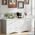 Furmax 5 Dresser for Bedroom, Wood Dresser, Chest of Drawers, for TV up to 65 inch, TV Stand Storage Chest of Drawers for Hallway, Entryway, Living Room (White)