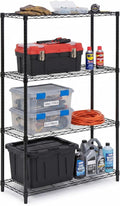 Honey-Can-Do 4-Tier Heavy-Duty Adjustable Shelves, Metal Storage Rack with 250-lb Shelf Capacity, Black, 14" W x 36" L x 54" H