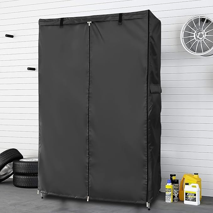 Waterproof Shelf Cover,Outdoor 600D Heavy Duty Dustproof Storage Shelves Cover,60''x24''x72'' Shelf Covers for Wire Shelving with Zippers,Storage Rack Covers with Clear Front