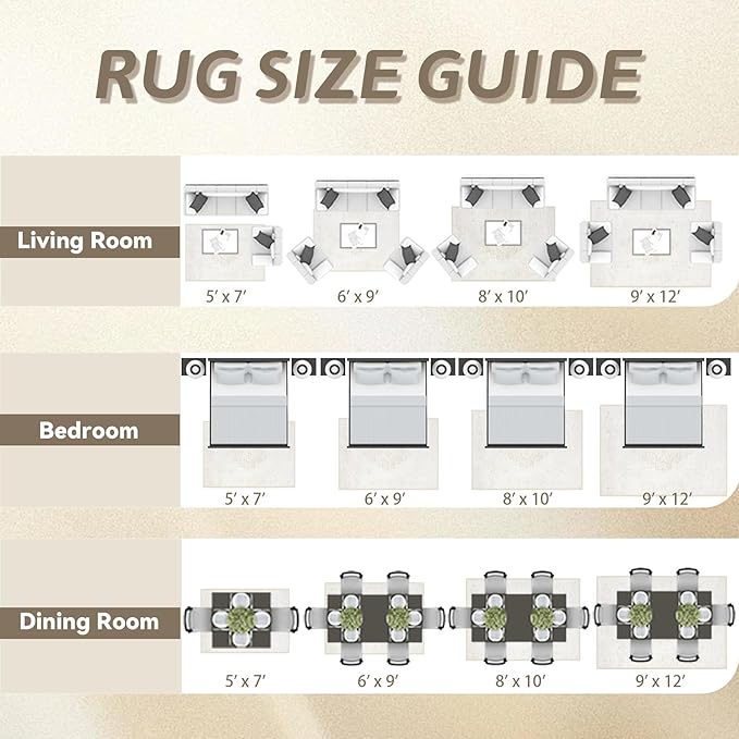 Washable Rugs 5x7 Living Room Rug: Vintage Neutral Area Rugs Soft Non-Slip Indoor Low Pile Carpet for Bedroom Dining Room Nursery Office (Beige, 5' x 7')