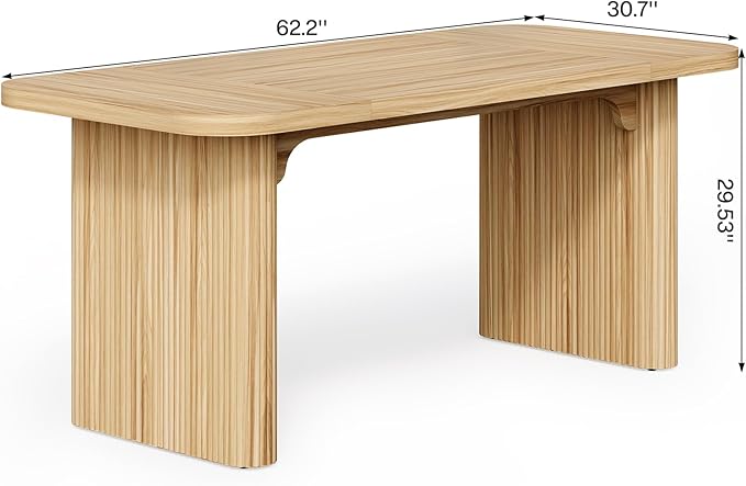 LITTLE TREE 62-Inch Home Office Computer Desk, Large Writing Desk with Textured Double Base, 5 ft Conference Meeting Seminar Table for Office