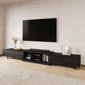 MEISSALIVVE Extendable TV Stand for Up to 120 Inch TV, Modern Entertainment Center with 4 Drawers & 2 Storage Compartments, Adjustable Length (95"-121"), TV Consoles for Living Room & Bedroom (Black)