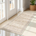 Vintage Neutral 2x5 Rug Runners for Hallways, Non Slip Machine Washable Kitchen Runner, Low Pile Lightweight Carpet Runner for Entryway/Bathroom/Corridor/Laundry Room, Earth Tone Beige Taupe