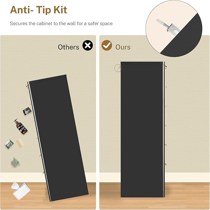 TEENOFN Fluted Dresser for Bedroom with 7 Drawers, 48" Tall Modern Chest of Drawers with Metal Handle, Wooden Dresser TV Stand, Wood Closet Clothes Storage Organizer for Living Room, Hallway, Black