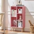LEYAOYAO 5 Cube Bookshelf 3-Tier Bookcase with Legs,Mint Light Pink Kids Book Shelf Cute Storage Organizer,Free Standing Open Toy Shelves Wood Bookshelves,Display Bookcases for Bedroom,Living Room