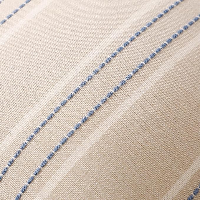 Hckot Throw Pillow Covers 22x22 Set of 2 Blue Pillow Covers Farmhouse Decorative Pillows Textured Linen Square Cushion Covers for Sofa Couch Bed Living Room Decor(Dusty Blue)