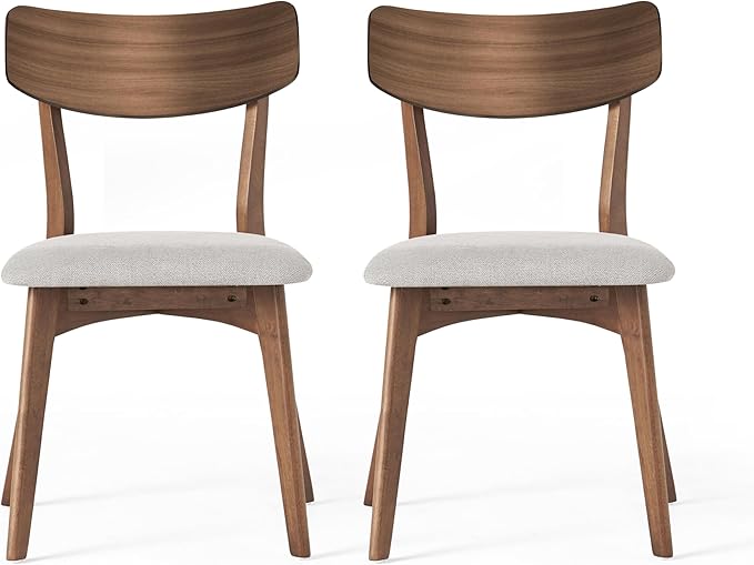 Christopher Knight Home Upholstered Wood Dining Chair,Stylish Designed Dining Room Chair, Accent Armchairs for Living Room (Set of 2),Light Beige