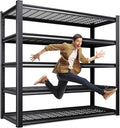 78 ''H Storage Shelves, 46‘’W Garage Shelving, Adjustable Garage Shelves, 3000lbs Heavy Duty Shelving ,5 Tier Garage Storage Shelves,Easy-To-Install Metal Shelf Storage Rack Shelving Unit for Kitchen