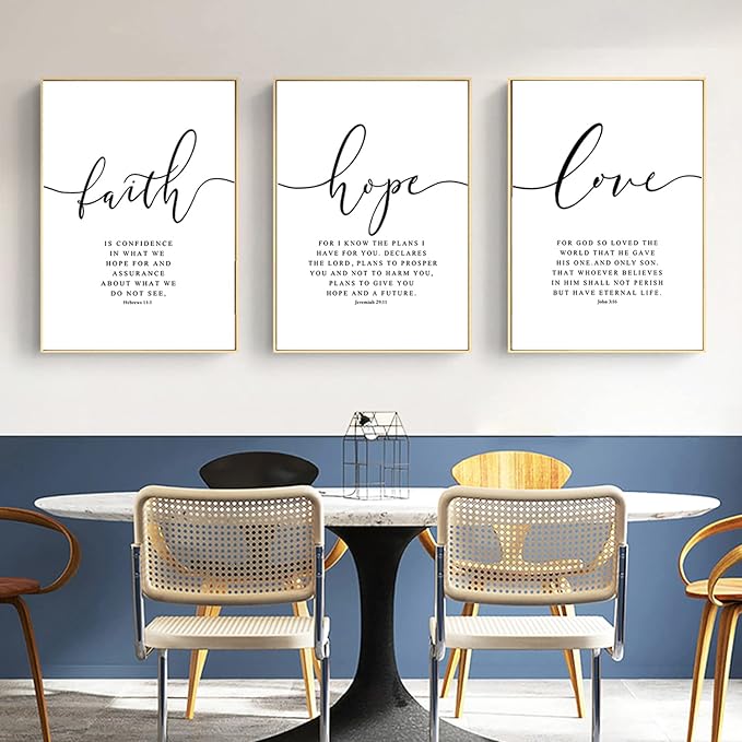 Bible Verses Wall Art Decor Scripture Canvas Wall Art Inspirational Bible Quote Wall Decor Scripture Posters Spiritual Christian Artwork Pictures Wall Painting for Living Room 16x24 Inch Unframed