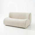 58" Curved Modular Sofa 2-Seater, Comfy Sherpa Loveseat for Small Spaces, Modern Sectional Love Seat Couches for Small Living Room, Bedroom, Apartment– No Assembly, White