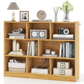 Tangkula 8-Cube Bookcase, Wood 3 Tier Open Storage Bookshelf, Modern Multipurpose Display Cabinet for Living Room, Study, Reading Nook, 48 x 12.5 x 36.5 Inch, Burlywood