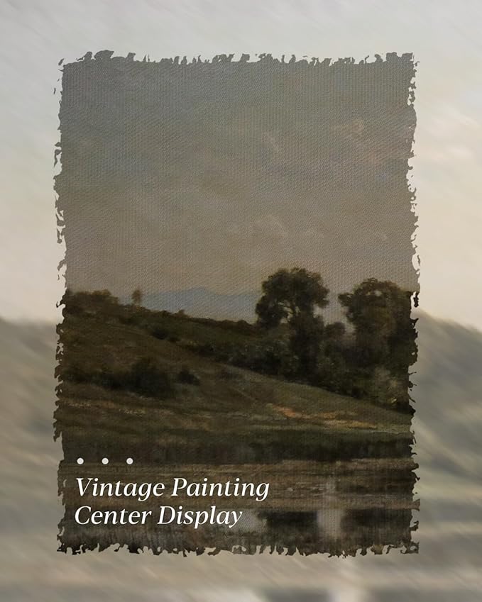 Vintage Framed Landscape Wall Art Set of 3 12x16 Countryside Lake Canvas Painting, Rustic Tranquil Hillside Meadow Views Nature Scenery Print, Classic Pastoral Living Room Bedroom Farmhouse Decor