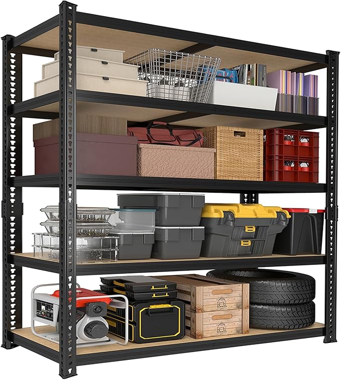 78'' H Garage Storage Shelves, Shelving Units and Storage, Heavy Duty Garage Shelving, Metal Shelves for Basement, Warehouse, Pantry, Closet, Kitchen, 78''H x 40''W x 16''D, 2200 LBS