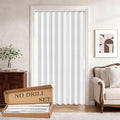 Jilron Accordion Door Curtain Set - 100% Blackout, with Curtain Rod Included, for Bedroom Privacy Protection (White-43 W x 78" L+Rod)