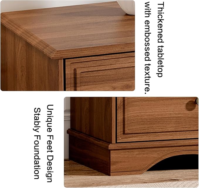 Chrangmay 9 Drawer Dresser,63" Wide Mid Century Chest of Drawers,Wooden Bedroom Drawer Dresser with 9 Storage Drawers for Bedroom,Living Room,with Anti-Tipping Device,Umber.