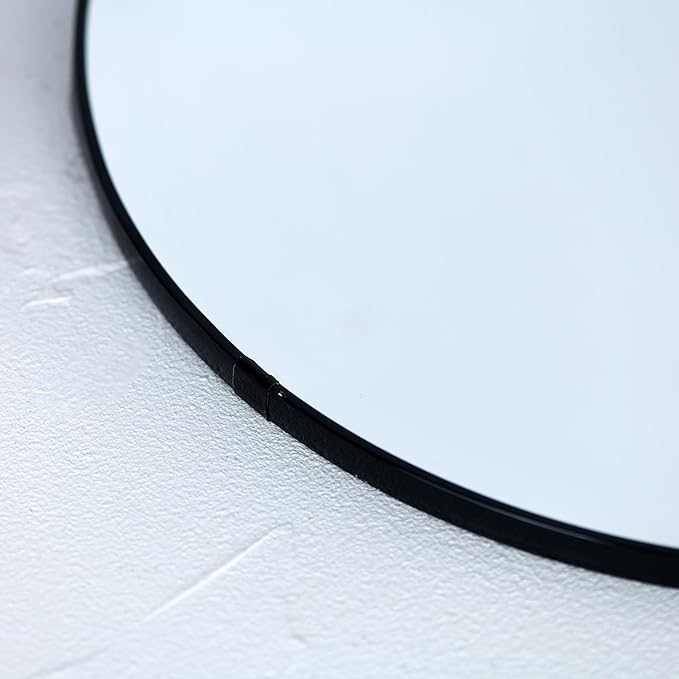 Funerom Black Round Wall Mirror 15.4 Inches Circle Mirror Bathroom Mirrors for Over Sink
