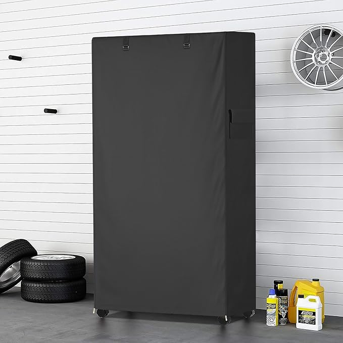Storage Shelf Cover,Outdoor Heavy Duty 600D 48''W x 20''D x 55''H Dustproof Waterproof Shelf Covers for Wire Shelving,Storage Rack Cover with Zipper