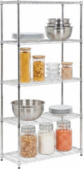 Honey-Can-Do 5-Tier Adjustable Shelving Unit, Chrome SHF-09685 Chrome, 1750lbs (350-lb Weight Capacity Per Shelf)