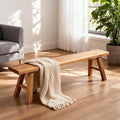 Narrow Entryway Bench Farmhouse Wood End of Bed Bench 20" 32" 39" 47" 55" 63" 71" 79" Sturdy Stable Skinny Long Benchs for Bedroom Hallway Dining Room Porch Easy to Assemble Natural Finish(39")