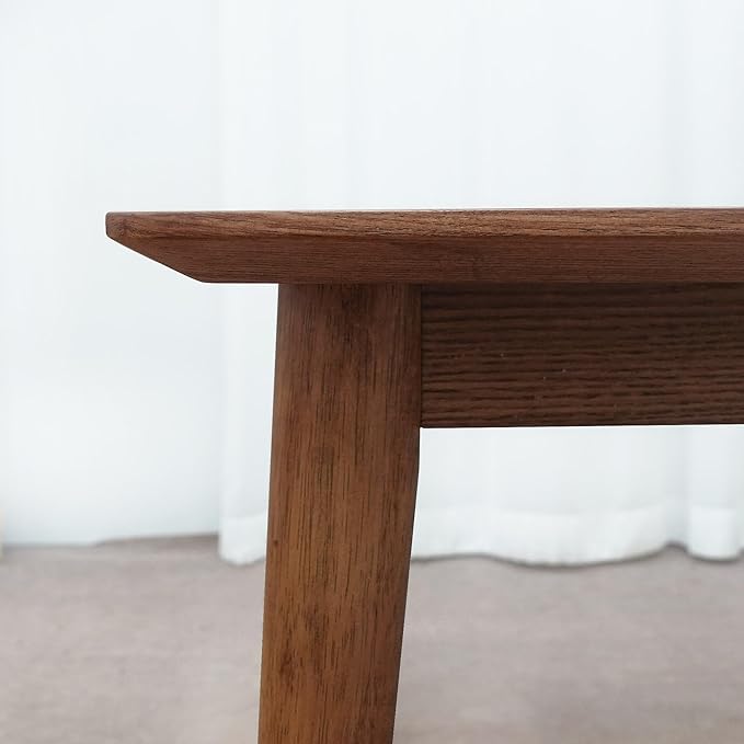 62.9" Solid Wood Dining Table for 4-6, Mid-Century Modern Rectangular Kitchen Table with Tapered Legs, Sturdy Structure for Dining Room Apartment,Walnut