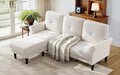 Welzona Sectional Couches for Living Room, 83" Velvet Modern 3 Seater Sofa, L Shaped Couch with Ottoman, Small Sectional Couch Sofas for Living Room, Bedroom, Apartment, Office, Beige Sofa