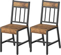 YATINEY Dining Chairs Set of 2, Industrial Kitchen Chairs with Metal Frame, Slanted Back, Wooden Dining Chair Set, for Kitchen, Living Room, Rustic Brown and Black CY03L2BR