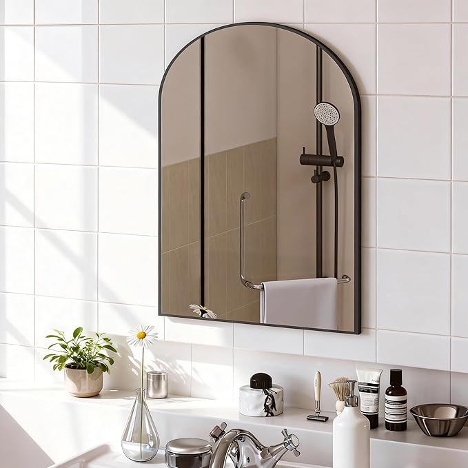 NEWBULIG Bathroom Mirror, Wall Mirror with Aluminum Alloy Thin Frame, Bathroom Mirrors for Over Sink, Bedroom, Living Room, Entryway