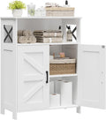 Homhedy Farmhouse Bathroom Storage Cabinet with 2 Doors, Toilet Paper Cabinet with Adjustable Shelves, Small Bathroom Cabinet for Kitchen/Laundry/Living Room, 11.8 x 23.6 x 31.5 Inches, White