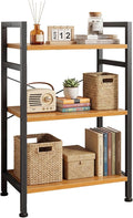 DUMOS 3 Tiers Bookshelf, Classical Book Shelf, Tall Display Shelves in Living Room/Home/Office, Storage Organizer for CDs/Books/Movies, Wood